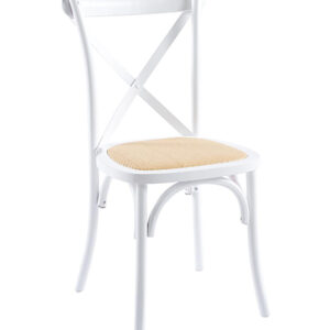 Silla Crossback Madera Rattan Blanca Silla Crossback Madera Rattan