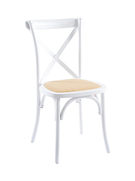 Silla Crossback Madera Rattan Blanca Silla Crossback Madera Rattan
